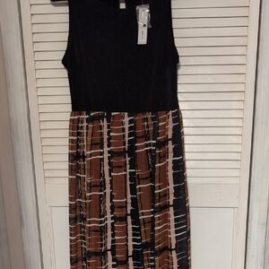 Black and Brown Sleeveless Dress